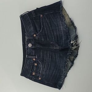 AMERICAN EAGLE‎ Women's Dark Wash Denim Blue Jean Stretch Shorts - Size 2